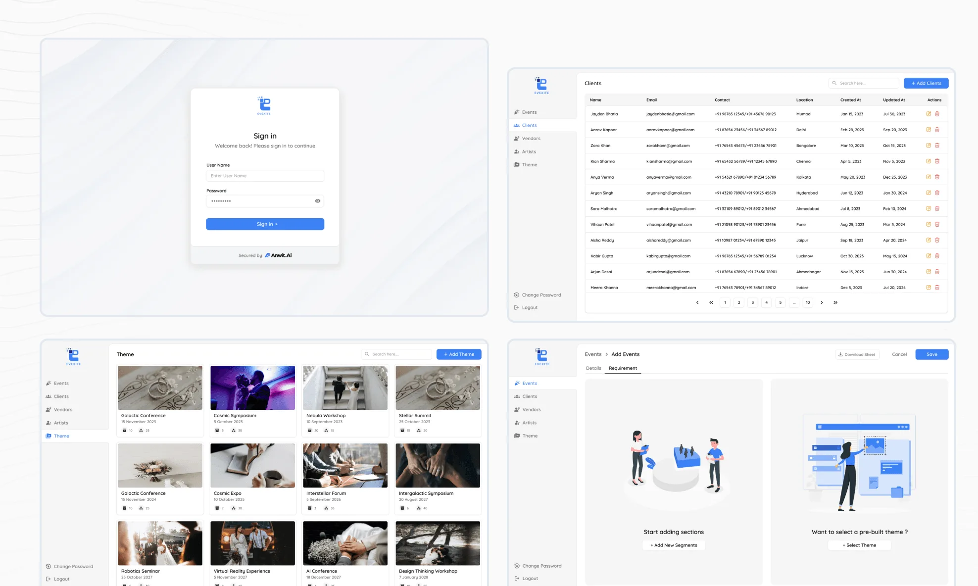 EveXite event operations command center product interface