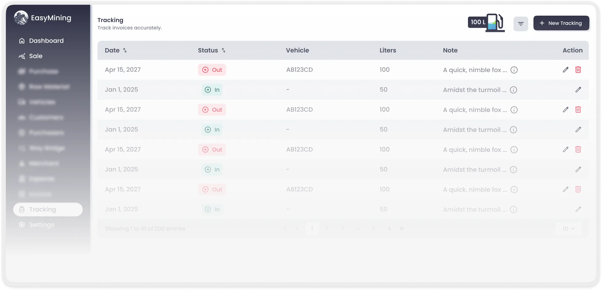 EasyMining quarry management platform — Plain-language field UI